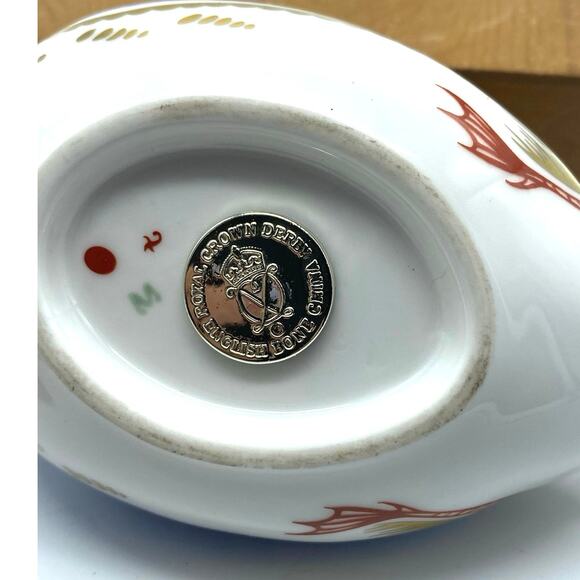 Imari Duck paper Wt ROYAL CROWN DERBY England bone china 22K gold silver stopper - Picture 7 of 10
